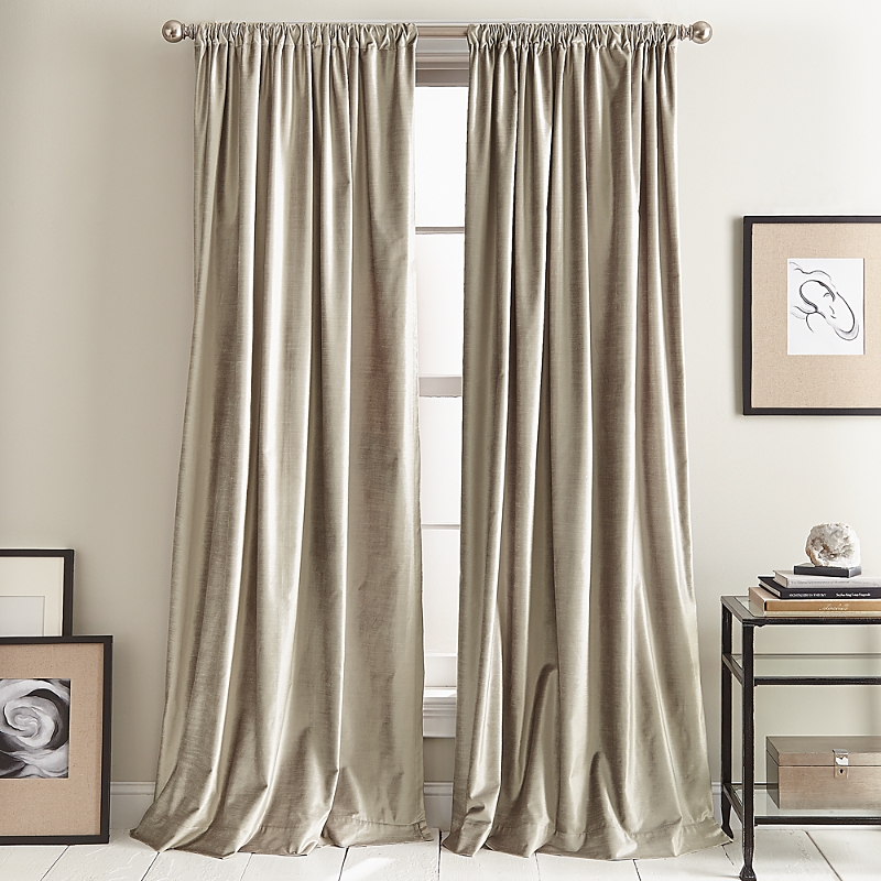 Dkny Modern Knotted Velvet 84 X 50 Window Panel, Pair In Champagne