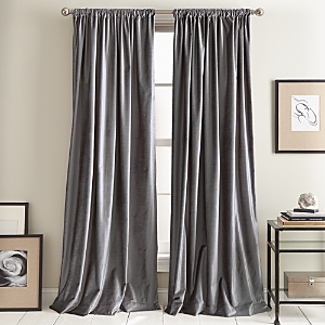 Dkny Modern Knotted Velvet 96 X 50 Window Panel, Pair In Charcoal