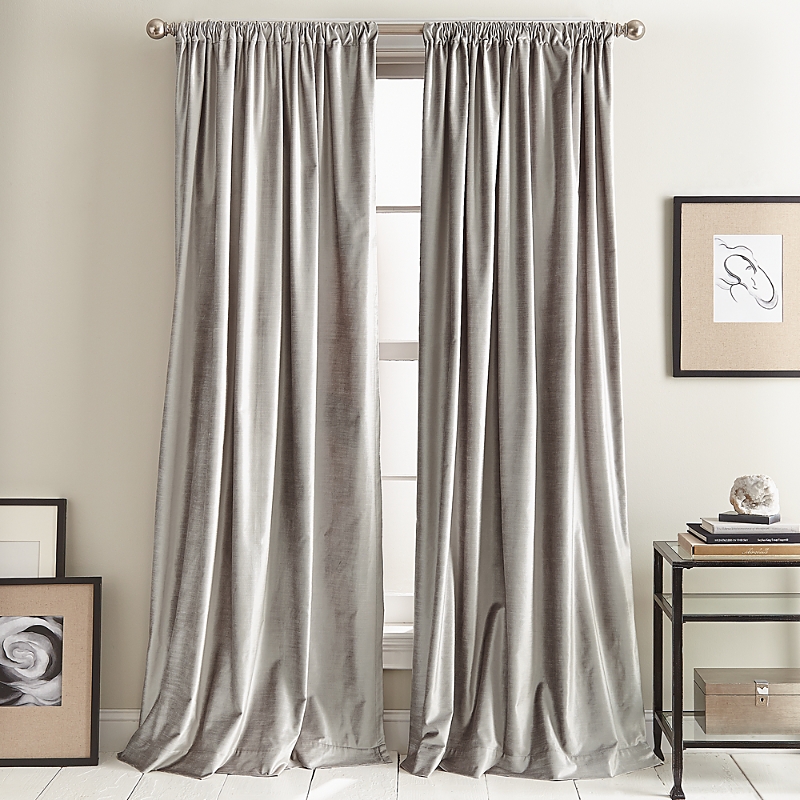 Dkny Modern Slub Velvet Set Of 2 Window Panels In Silver