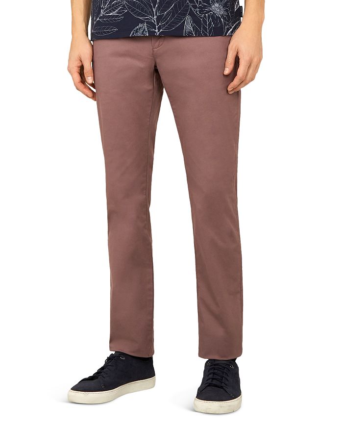 Ted Baker Seenchi Slim Fit Chinos In Deep Pink