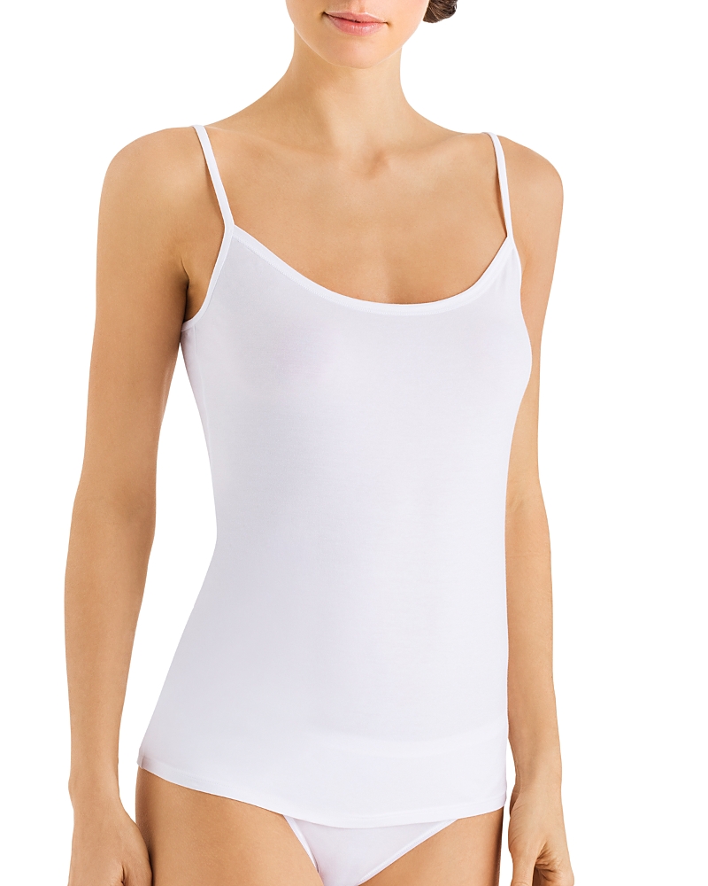 Hanro Cotton Sensation Scoop-neck Stretch-cotton Jersey Top In White