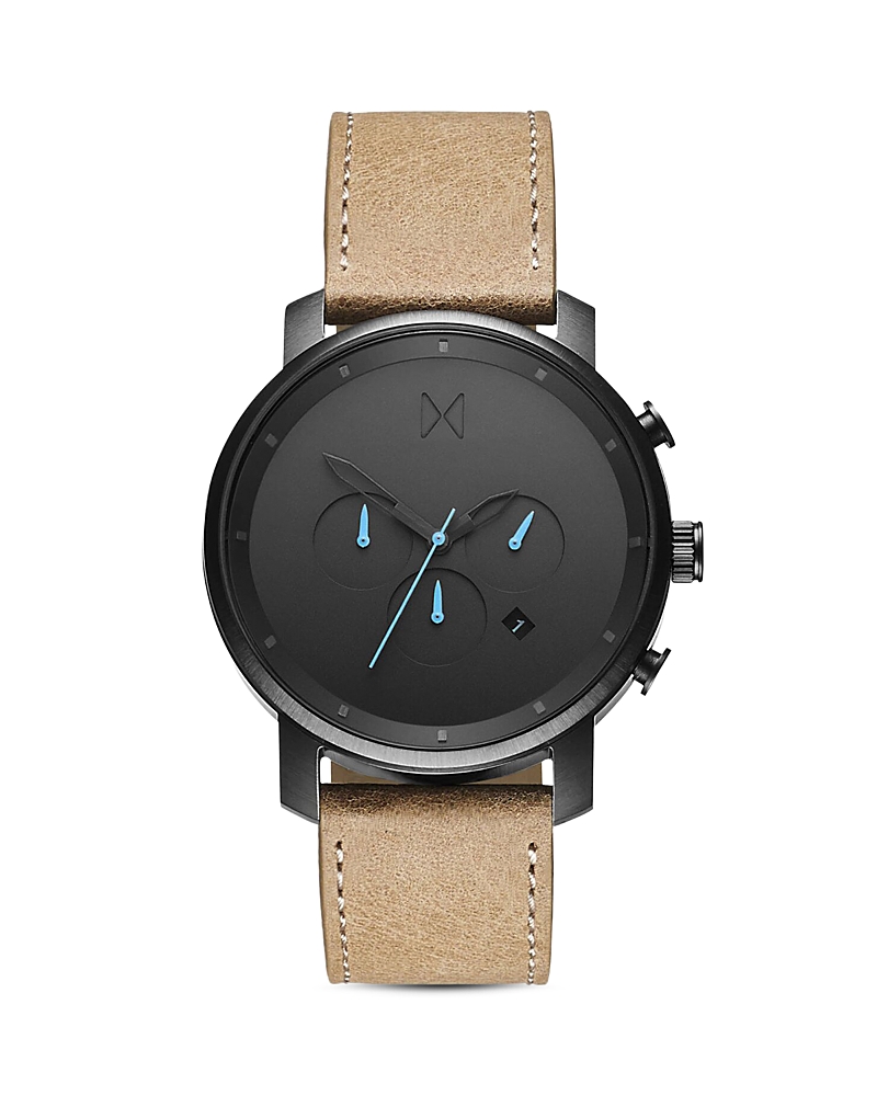 Mvmt Chrono Tan Leather Strap & Gray Dial Chronograph, 45mm In Black/tan