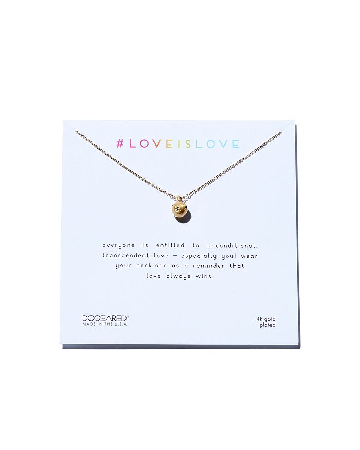 Dogeared Love Is Love Necklace In Sterling Silver, 16