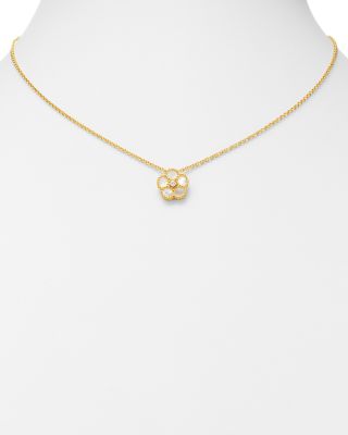 18K Yellow Gold Daisy Mother-of-Pearl & Diamond Pendant Necklace, 16" - Exclusive