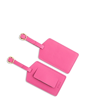 Shop Royce New York Leather Luggage Tag In Pink