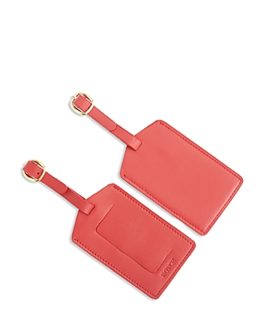 Shop Royce New York Leather Luggage Tag In Red
