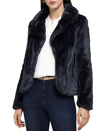 Reiss aila faux fur jacket navy new arrivals