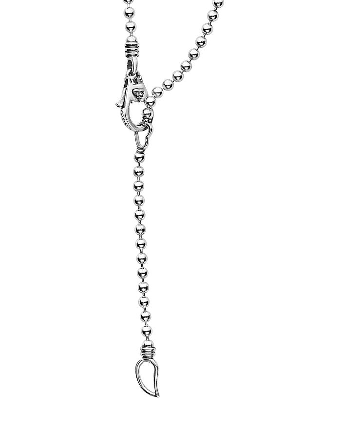Shop Lagos Sterling Silver Caviar Spark Diamond Stick Pendant Necklace, 16 In White/silver