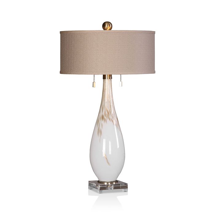 Uttermost Cardoni White Glass Table, Bloomingdales Table Lamps