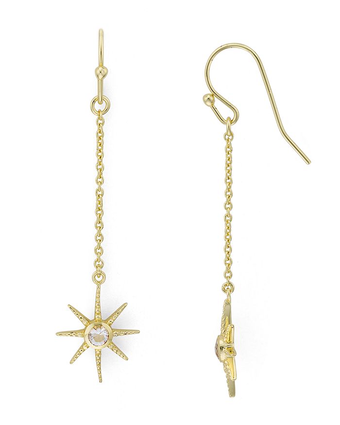Aqua Starburst Drop Earrings In 14k Gold-plated Sterling Silver - 100% Exclusive