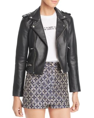 maje basalt leather jacket