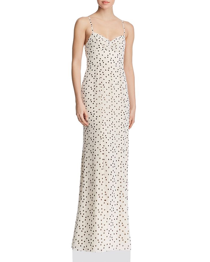 Fame And Partners Carmela Polka-dot Gown In Soiree Champagne