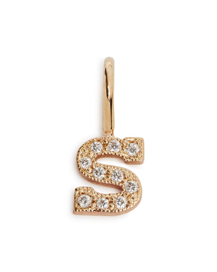 Zoë Chicco 14k Yellow Gold Diamond Initial Charm In S/gold