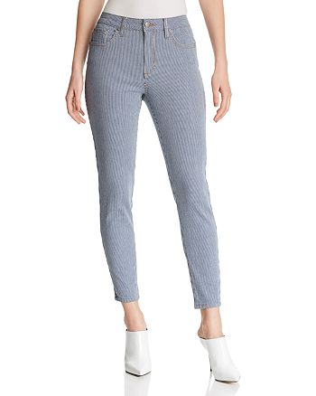 railroad stripe skinny jeans