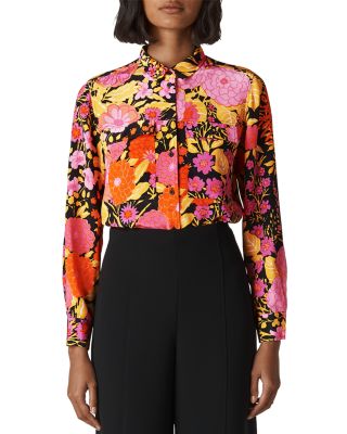 floral silk shirt womens