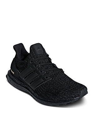 Adidas Originals Ultraboost Lace-up Knit Running Sneakers In Black
