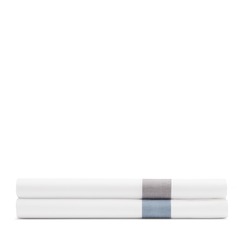 Shop Home Treasures Gaia Flat Sheet, King In White/granite