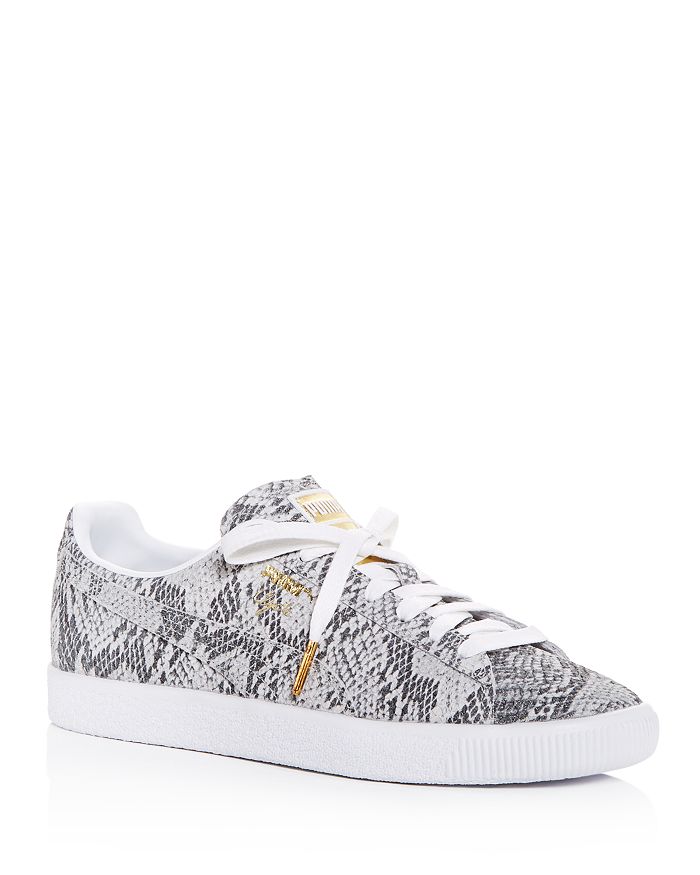 PUMA WOMEN'S CLYDE AO SNAKE-EMBOSSED LOW-TOP SNEAKERS,37025001