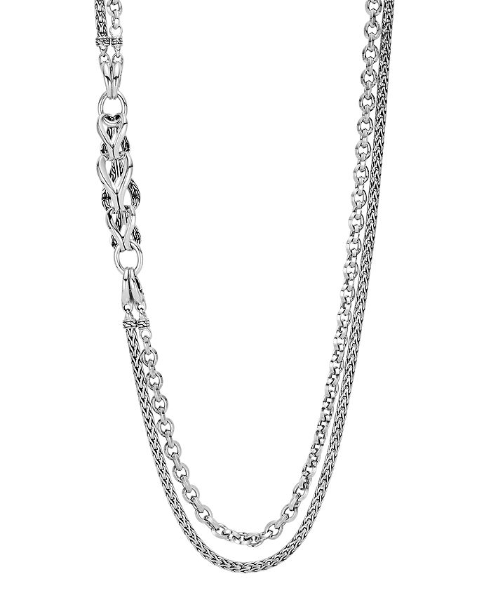 JOHN HARDY STERLING SILVER CLASSIC CHAIN DOUBLE-ROW STATION NECKLACE, 30,NB90226X30