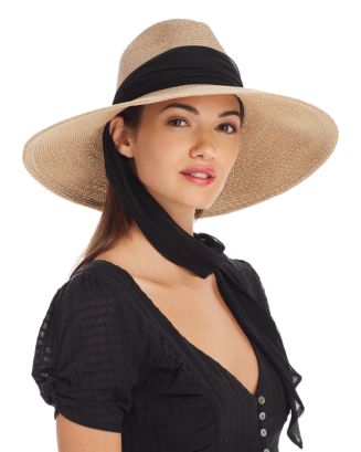 【EUGENIA KIM】cassidy voile-trimmed straw ハット Eugenia Kim Cassidy Convertible Satin-trimmed Straw Sunhat