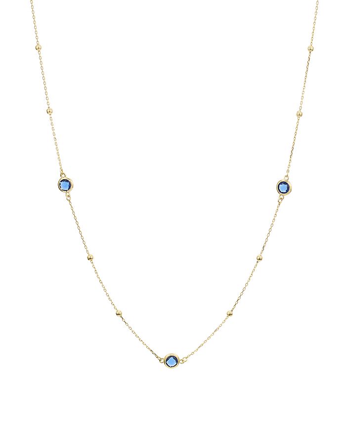ARGENTO VIVO LONG CRYSTAL STATION NECKLACE IN 18K GOLD-PLATED STERLING SILVER, 36,826371GSAP