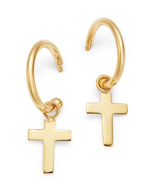 cross hoop earrings