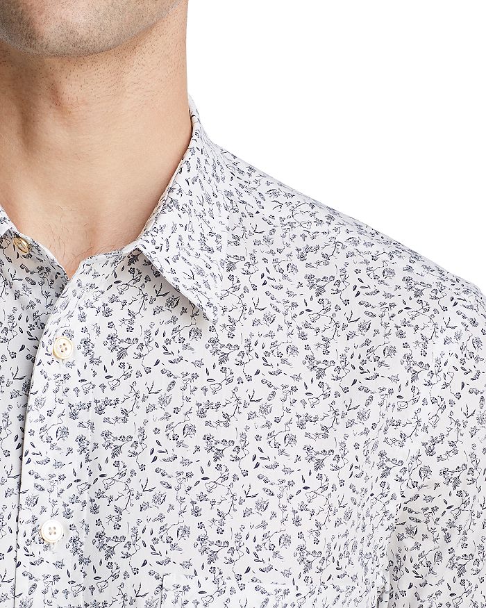 Paul Smith Floral Short-Sleeve Slim Fit Button-Down Shirt In White/Navy ...