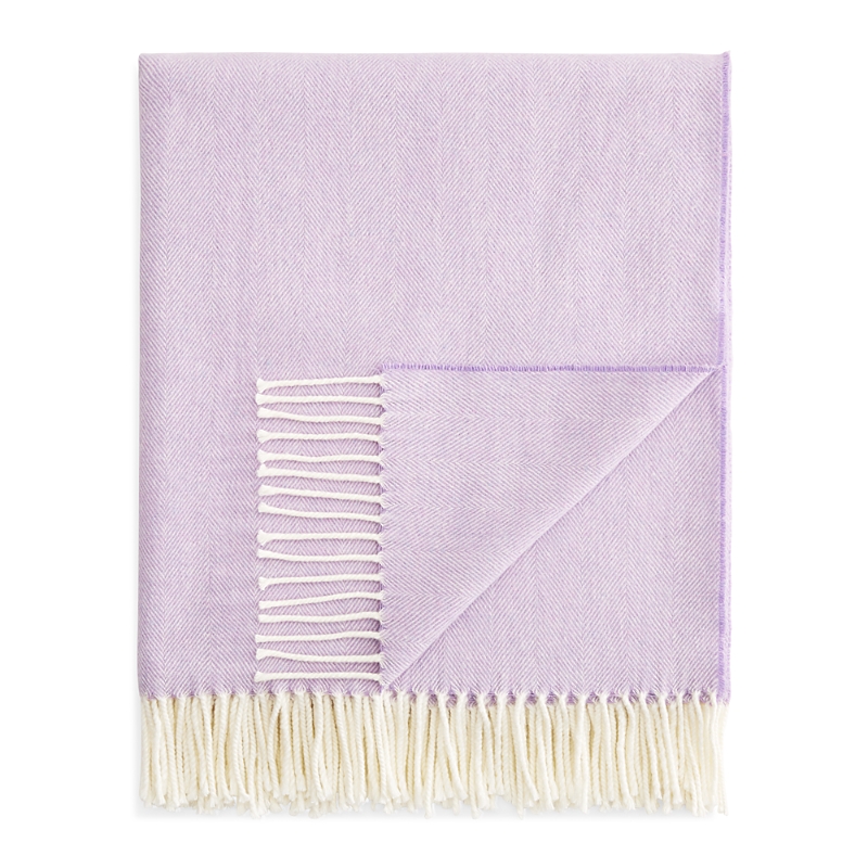 Lands Downunder Landsdown Under Herringbone Cotton Blend Throw In Lilac