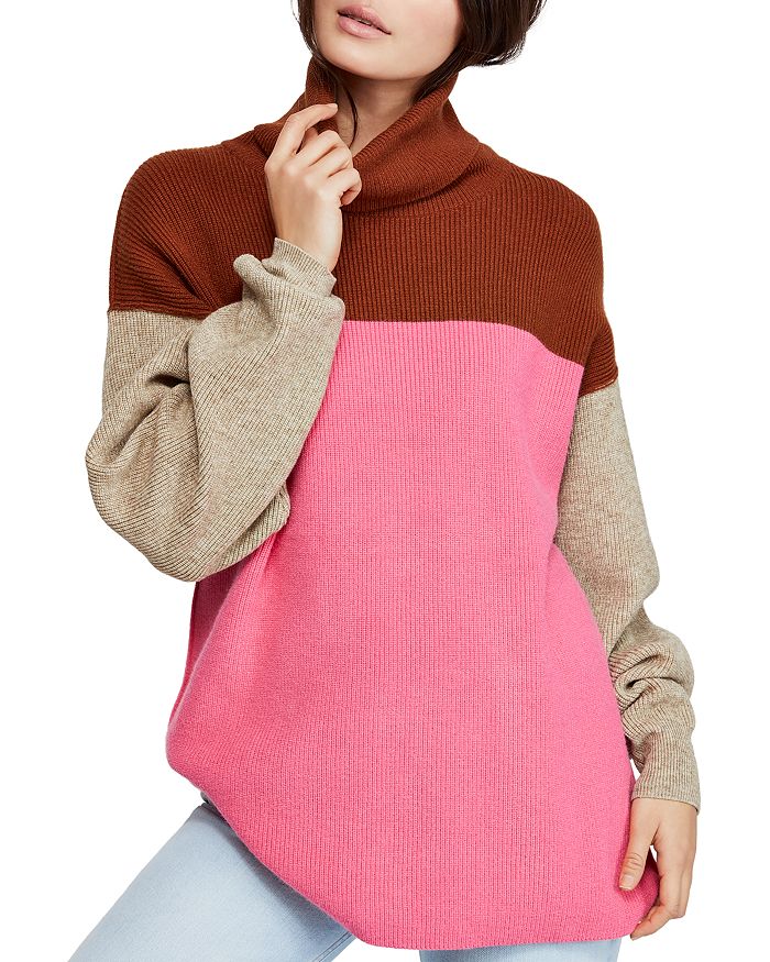 Free People Color Block Turtleneck Sweater Bloomingdale s