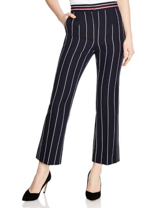 Sandro Blanche Striped Cropped Pants | Bloomingdale's