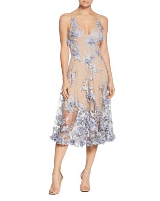 audrey dress dress the population Dress The Population Audrey Embroidered Fit & Flare Dress In Pink Blossom