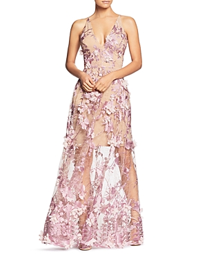 DRESS THE POPULATION DRESS THE POPULATION SIDNEY EMBELLISHED LACE GOWN,1340-2034