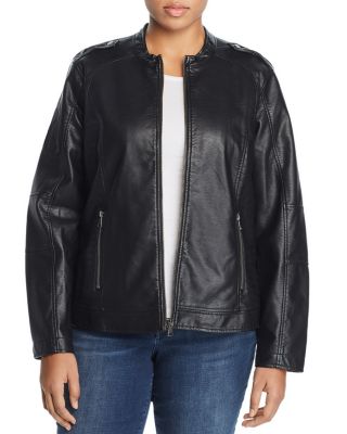 Bagatelle Plus Draped Faux Leather Jacket Bloomingdale S