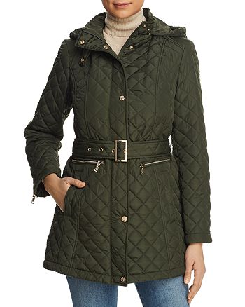 Vince Camuto womens Belted Quilted Jacket 