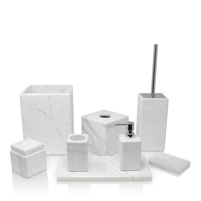 white marble bathroom accessories
