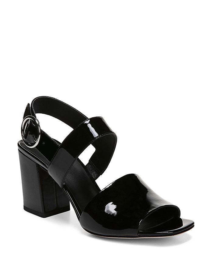 Via Spiga Women's Evelyne Block Heel Sandals In Black Patent Leather
