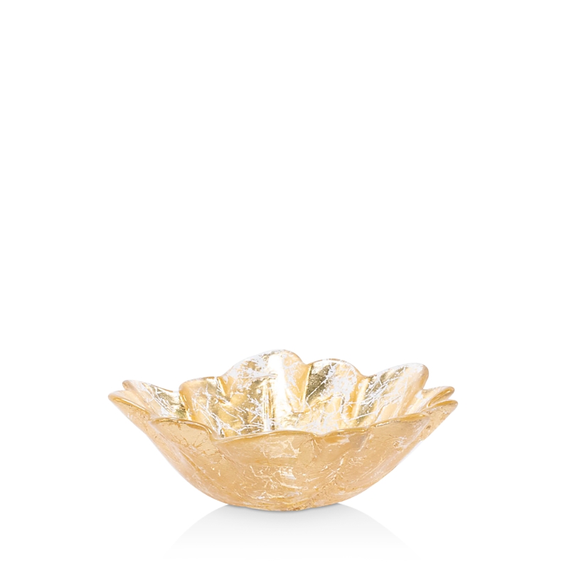 Vietri Moon Glass Leaf Small Bowl In Gold