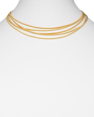 18K Yellow Gold Cairo Multi-Strand Collar Necklace, 17"