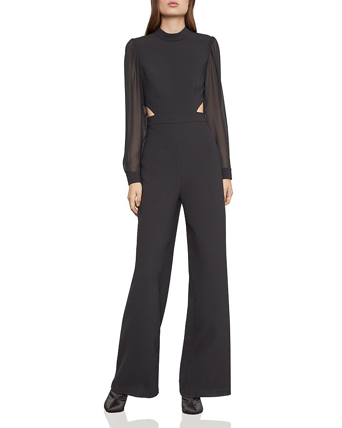 Bcbgmaxazria Mixedmedia Cutout Jumpsuit In Black ModeSens