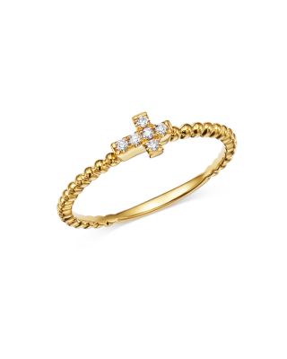 Bloomingdale's Fine Collection - Diamond Cross Band in 14K Yellow Gold, 0.05 tcw