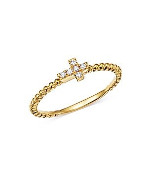Bloomingdale's Diamond Cross Band in 14K Yellow Gold, 0.05 ct. t.w. - 100% Exclusive