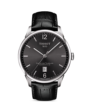 Tissot Chemin Des Tourelles Watch, 42mm In Gunmetal/black