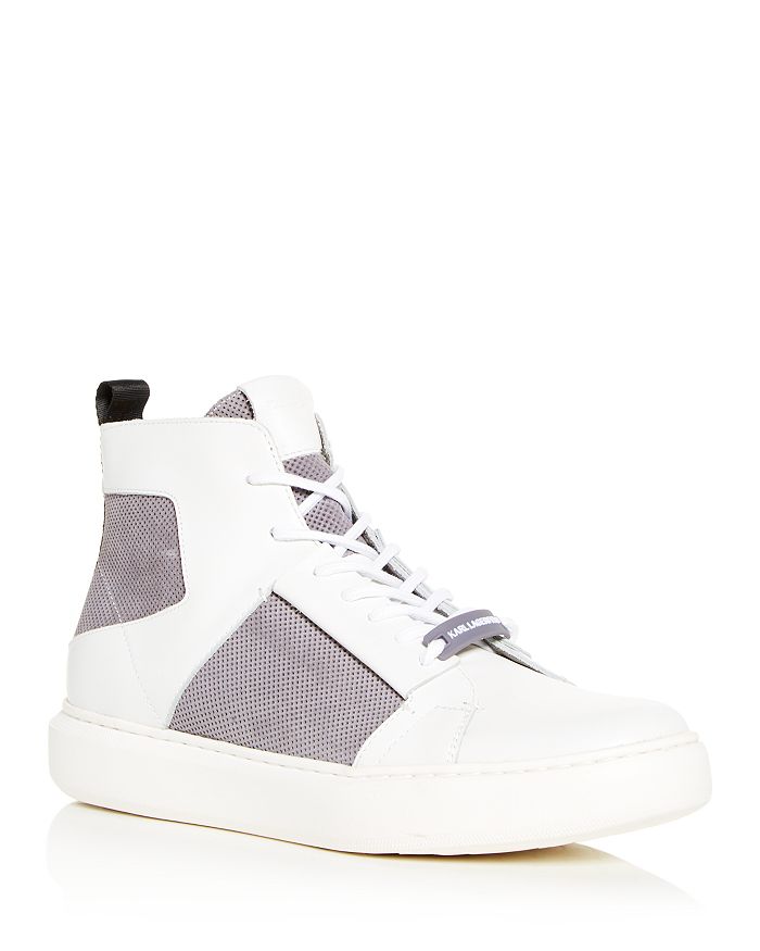 KARL LAGERFELD MEN'S LEATHER & SUEDE HIGH-TOP SNEAKERS,LF9S8412