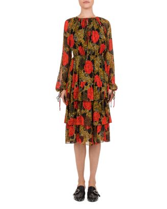 The Kooples Jungle Flowers Printed Midi Dress | Bloomingdale's