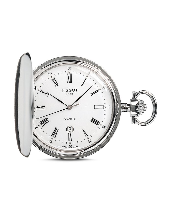 Tissot Savonnette Pocket Watch, 48mm In White/silver