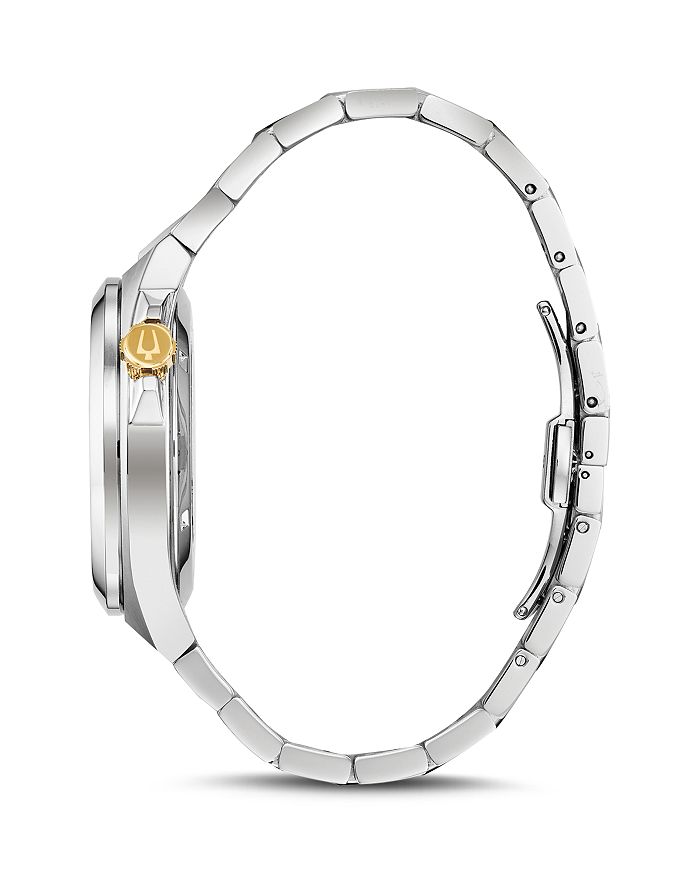 Shop Bulova Maquina Silver-tone Link Bracelet Automatic Watch, 46mm In Black/silver