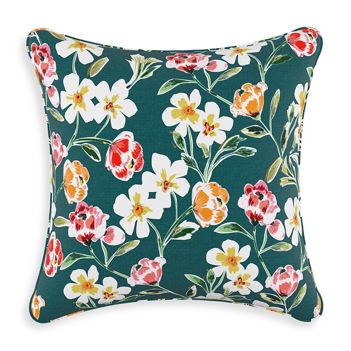Sparrow & Wren Down Pillow In Summer, 20 X 20 In Floral Green