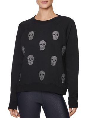 Betsey Johnson Embellished Skull Fleece Sweatshirt Bloomingdale s