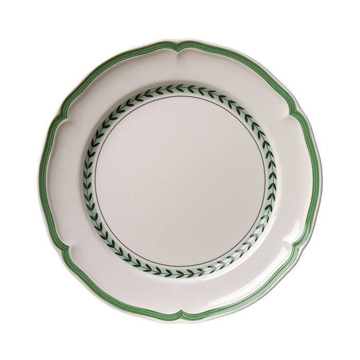 Villeroy & Boch French Garden Green Lines Rim Soup Plate In White
