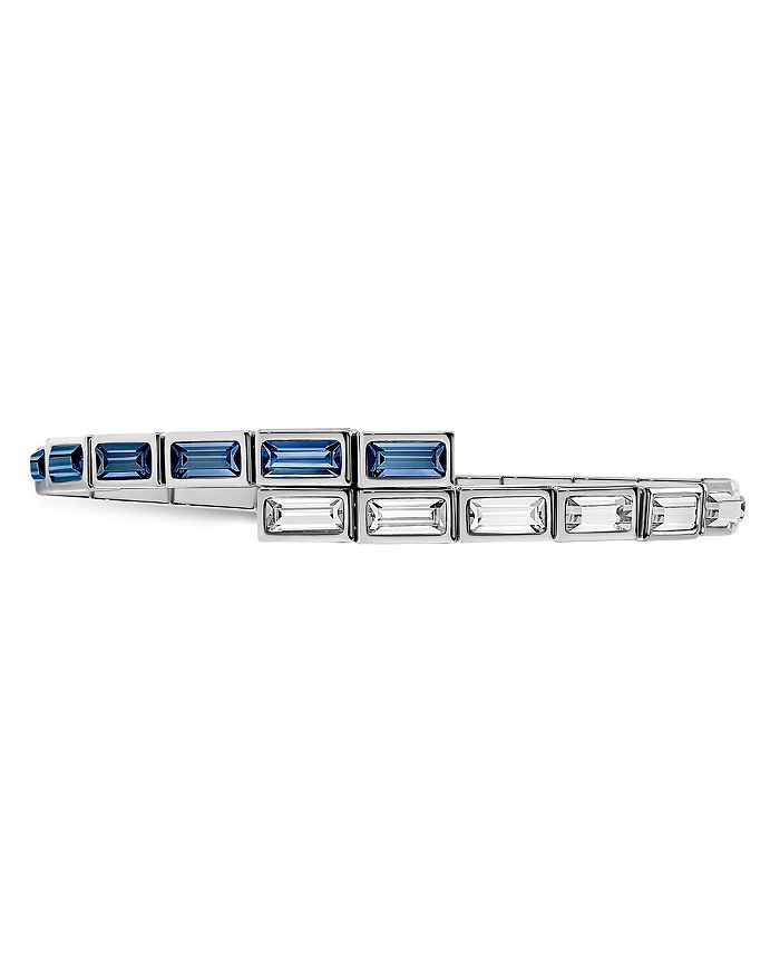 Atelier Swarovski Core Collection Fluid Azzurro Skinny Wrap Bracelet In Montana/silvershade